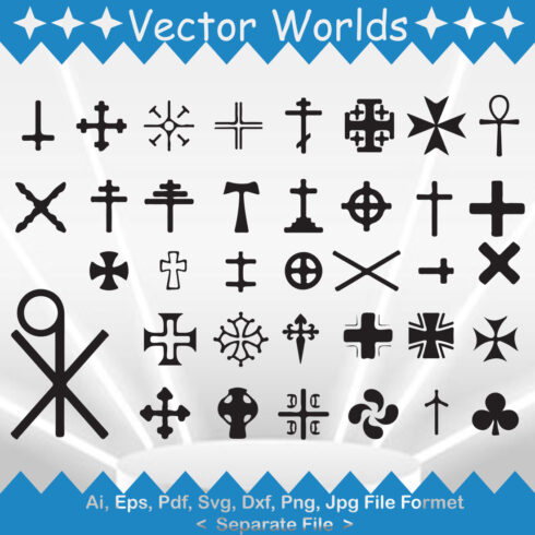 Cross Symbol SVG Vector Design cover image.