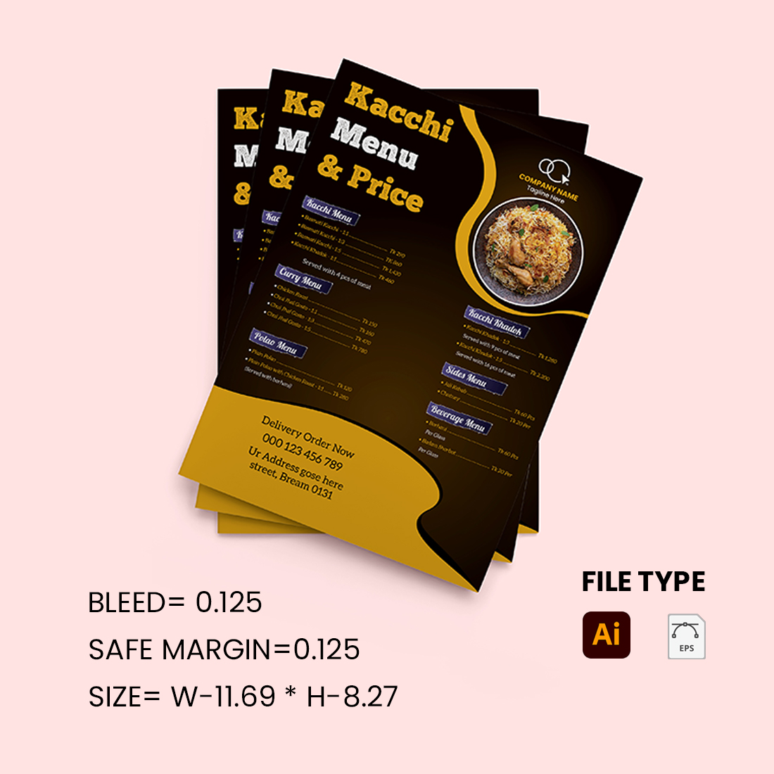 Food Menu Template preview image.