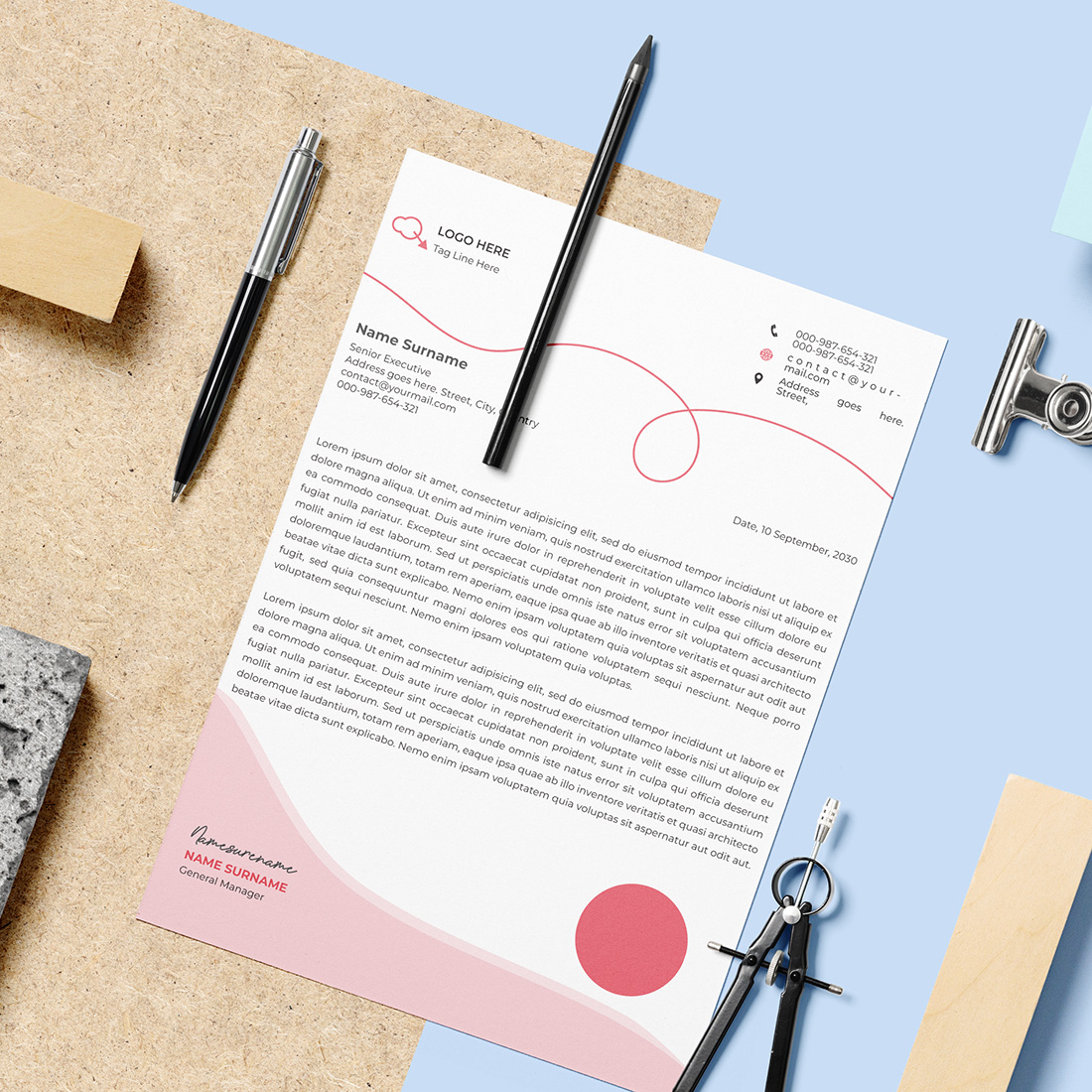 creative letterhead design template