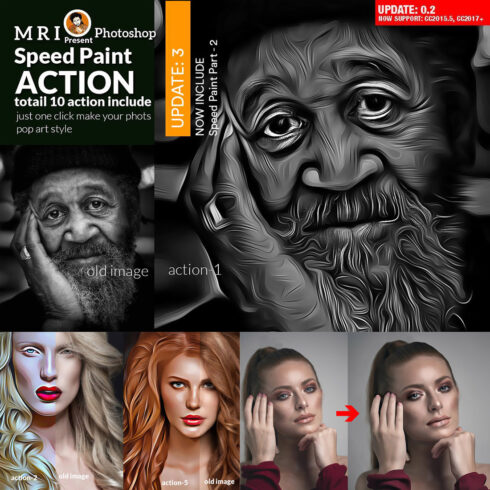 Speed Paint Photoshop Action cover image.