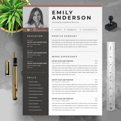 Simple Resume Template | Modern Resume Free Template cover image.