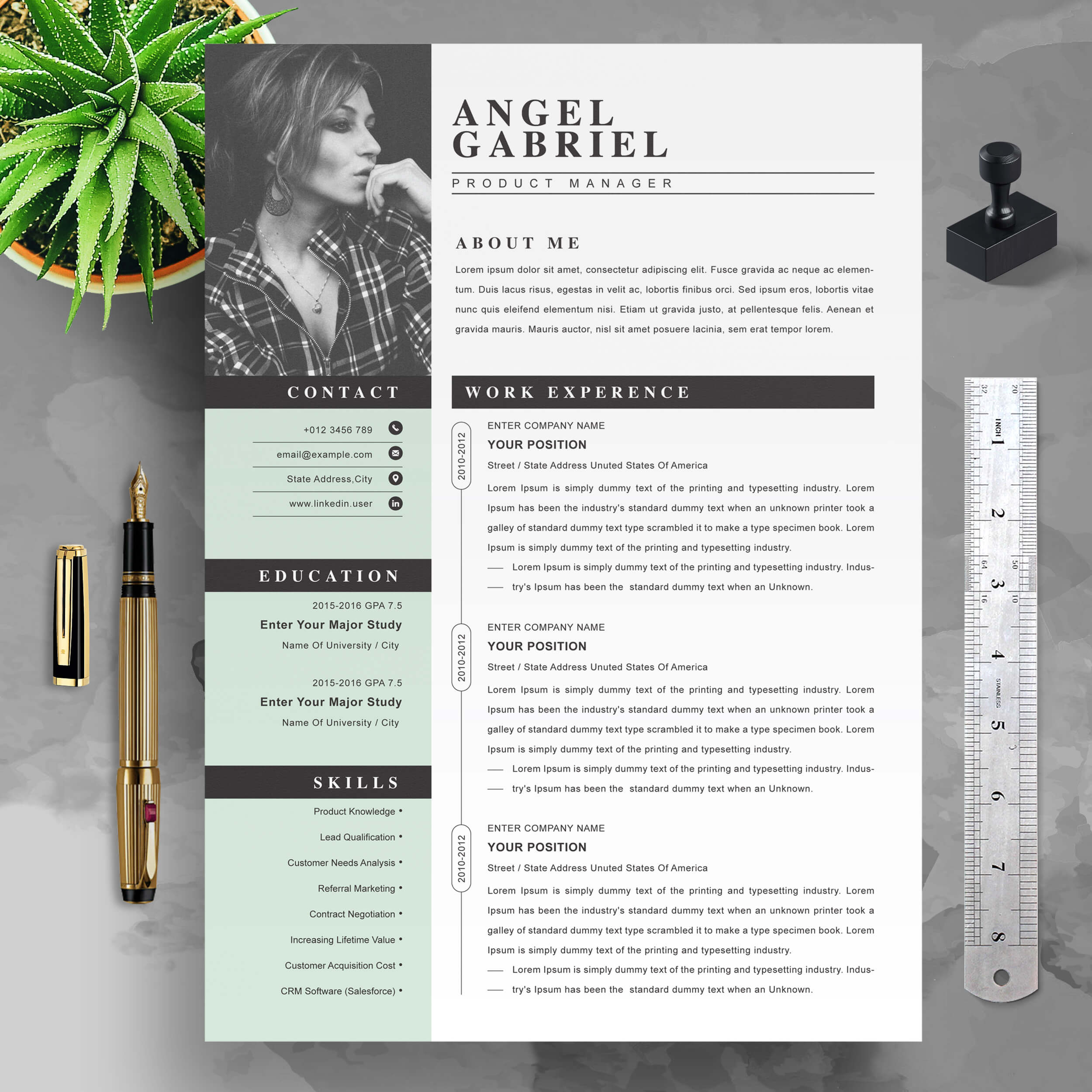 Product Manager CV Template | Professional Resume Template | Modern CV Template cover image.