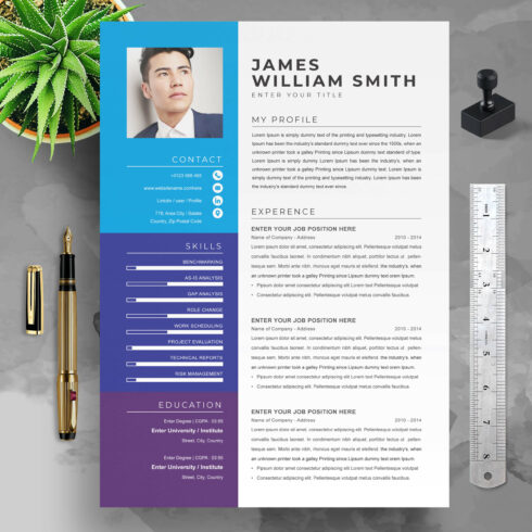 Creative InDesign Resume Template | Minimal Resume Template cover image.