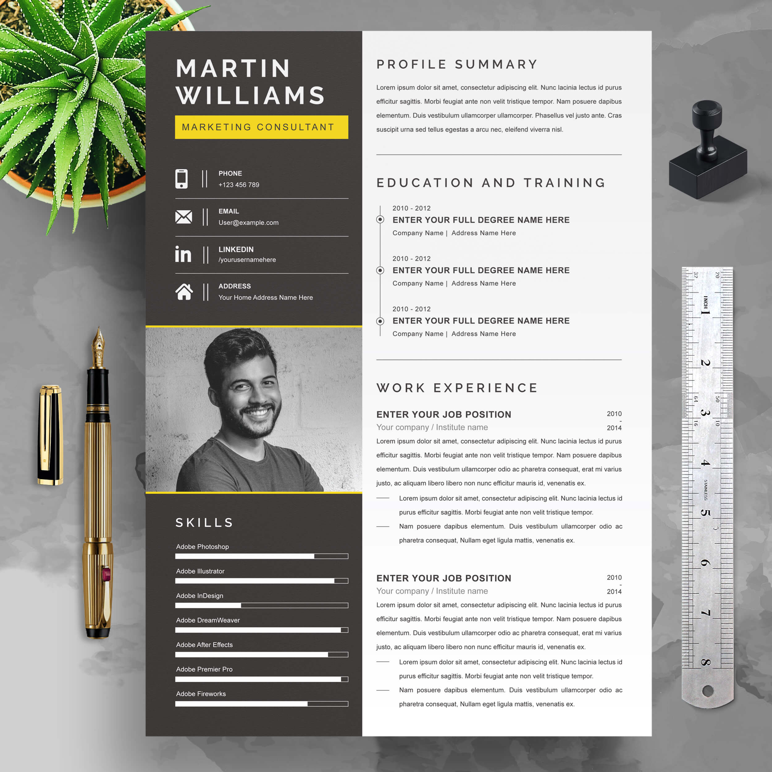 Modern Trendy Resume CV Template | Word Resume Template cover image.