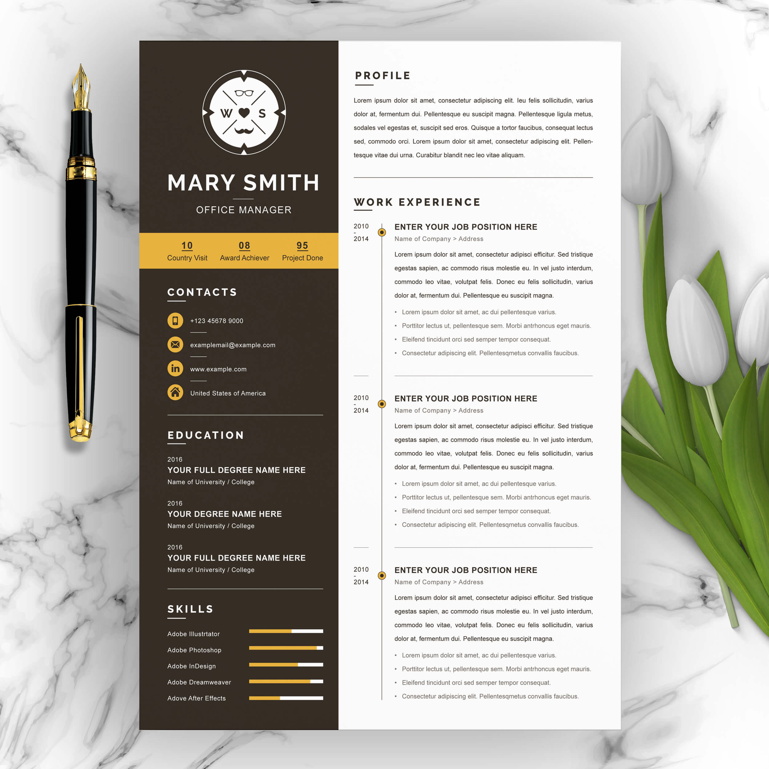 Office Manager Resume Template | Modern Resume Template | CV cover image.