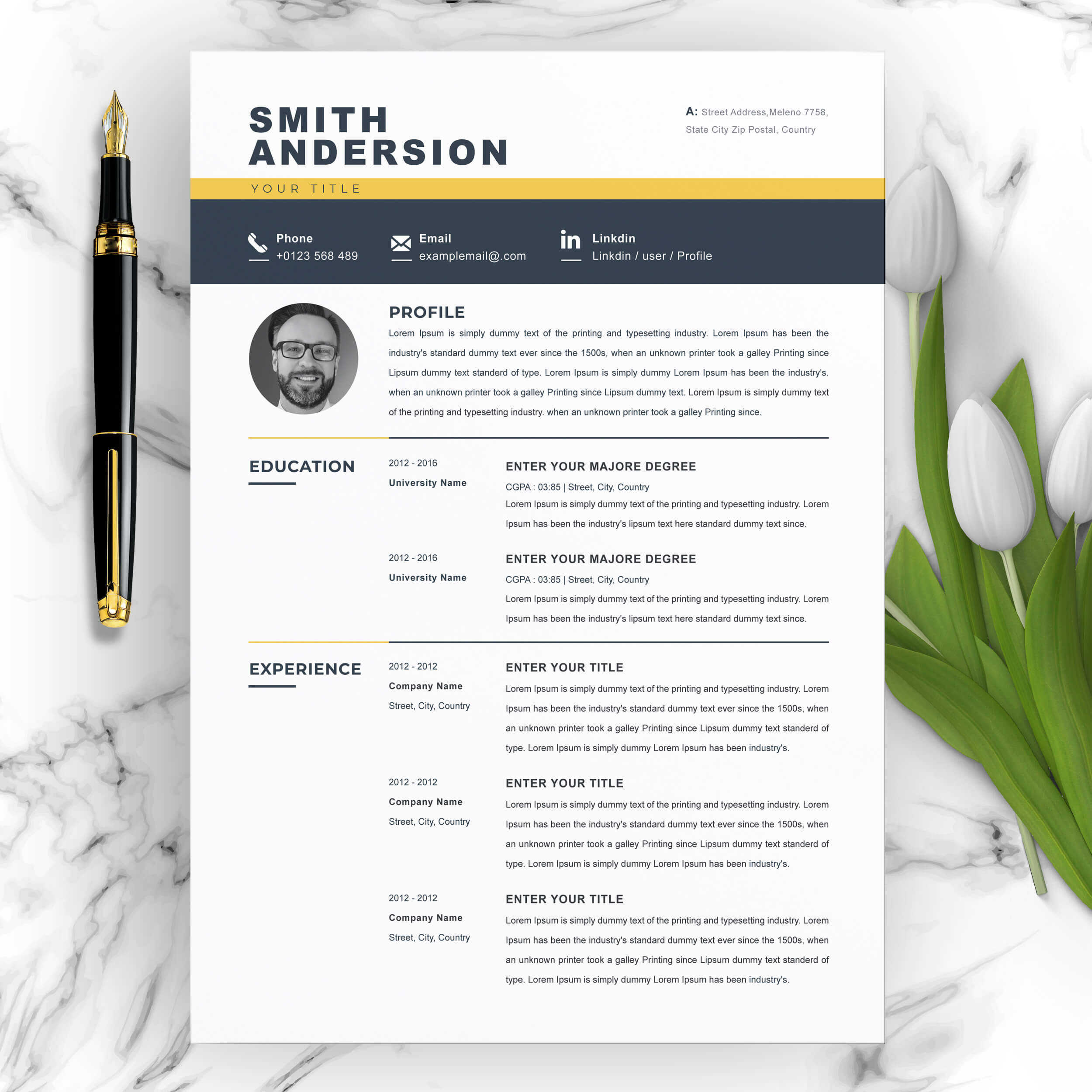 Minimalist Resume Template | Word Resume Template | Simple Resume Template cover image.