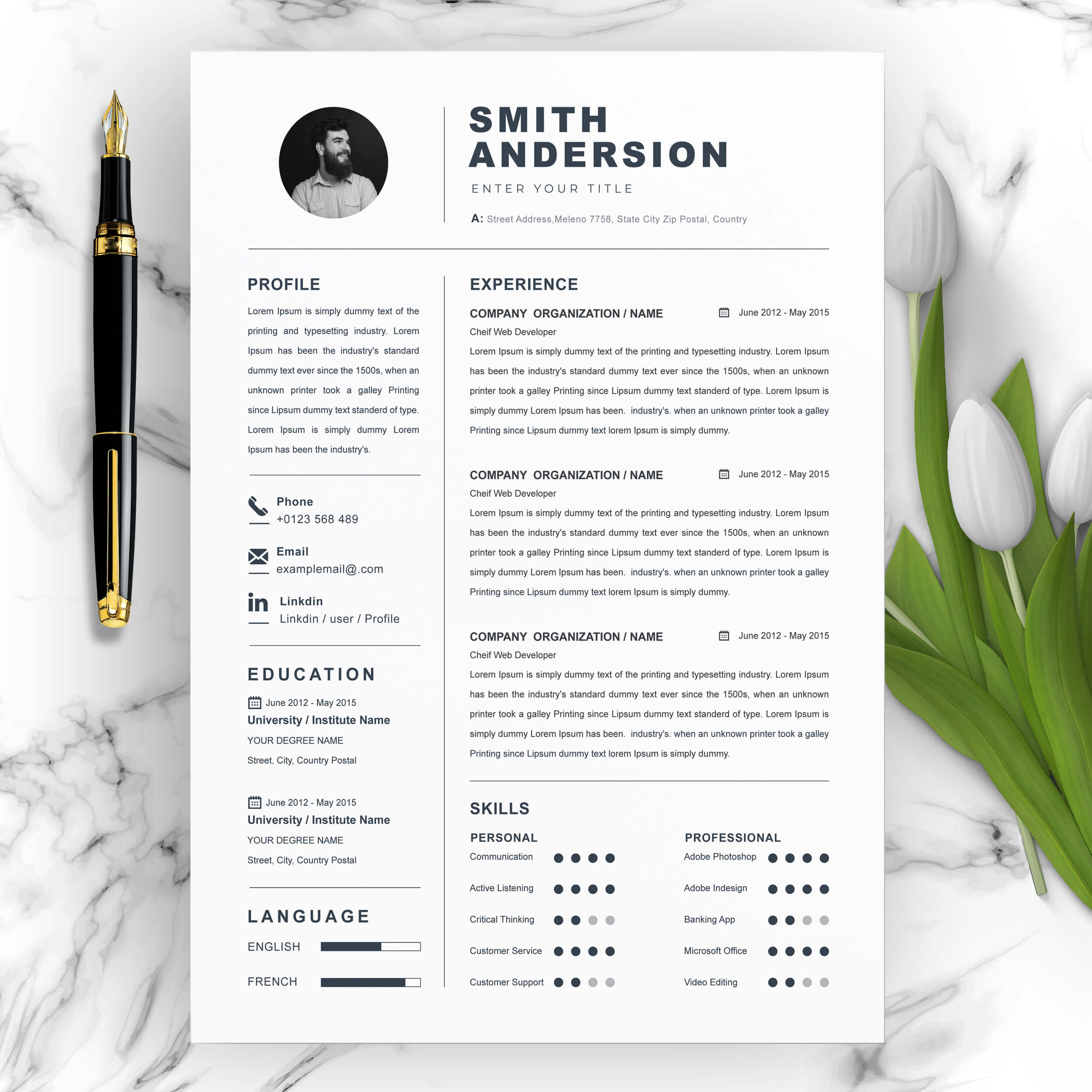 Clean Professional Resume Template | Resume Templates Photoshop cover image.