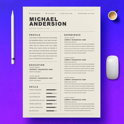 Clean Professional Resume Template | Premium Word Resume Template cover image.