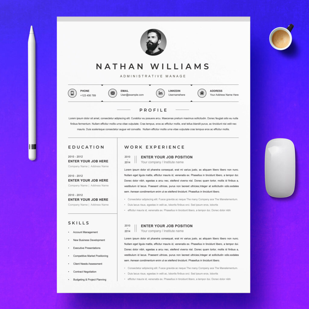 Cv Template Resume Template Masterbundles 0191