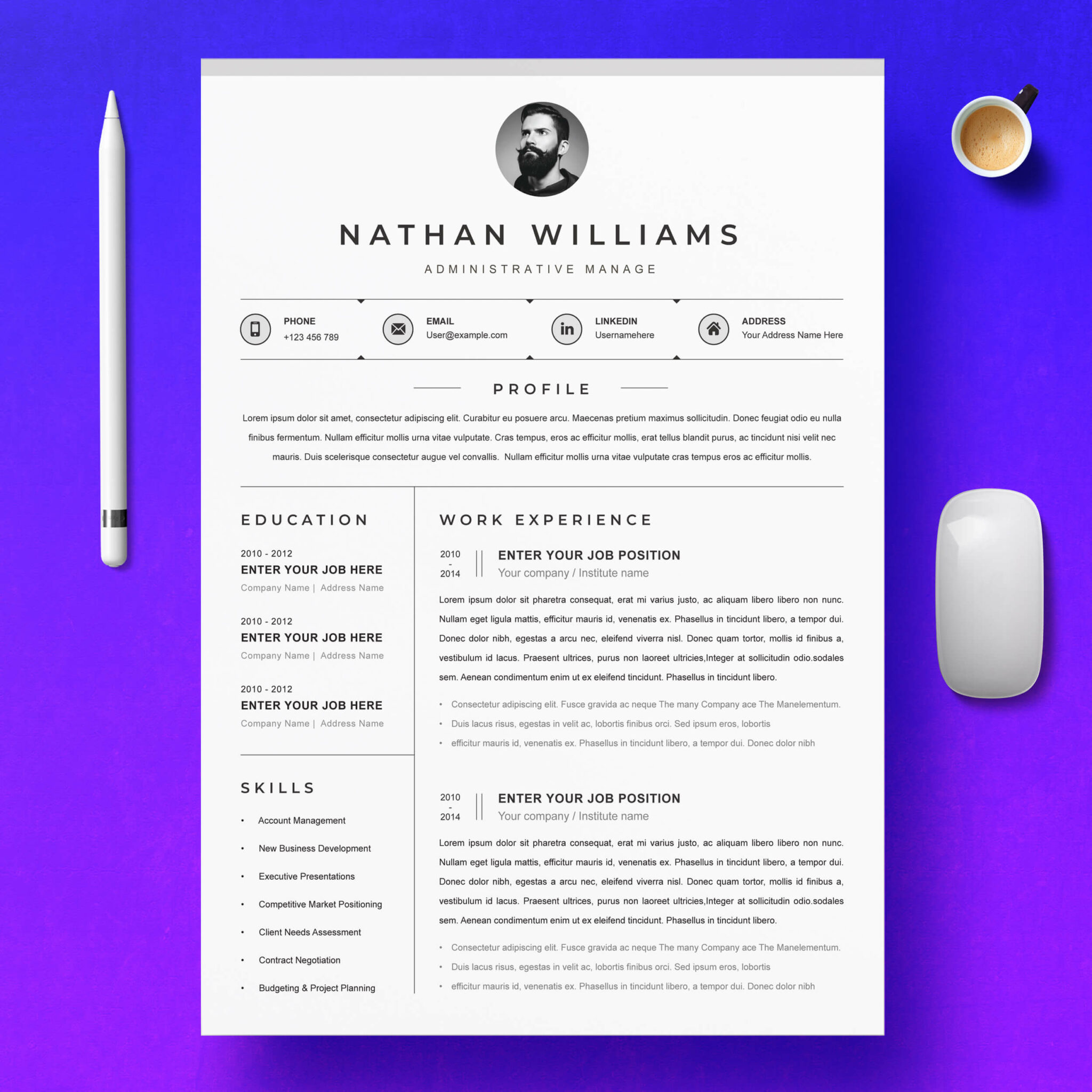 CV Template / Resume Template - MasterBundles