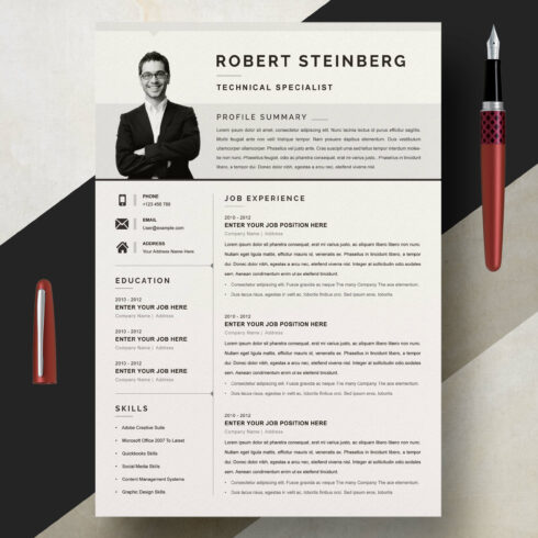 Technical Specialist Resume Template Design | Modern Resume & CV Template cover image.