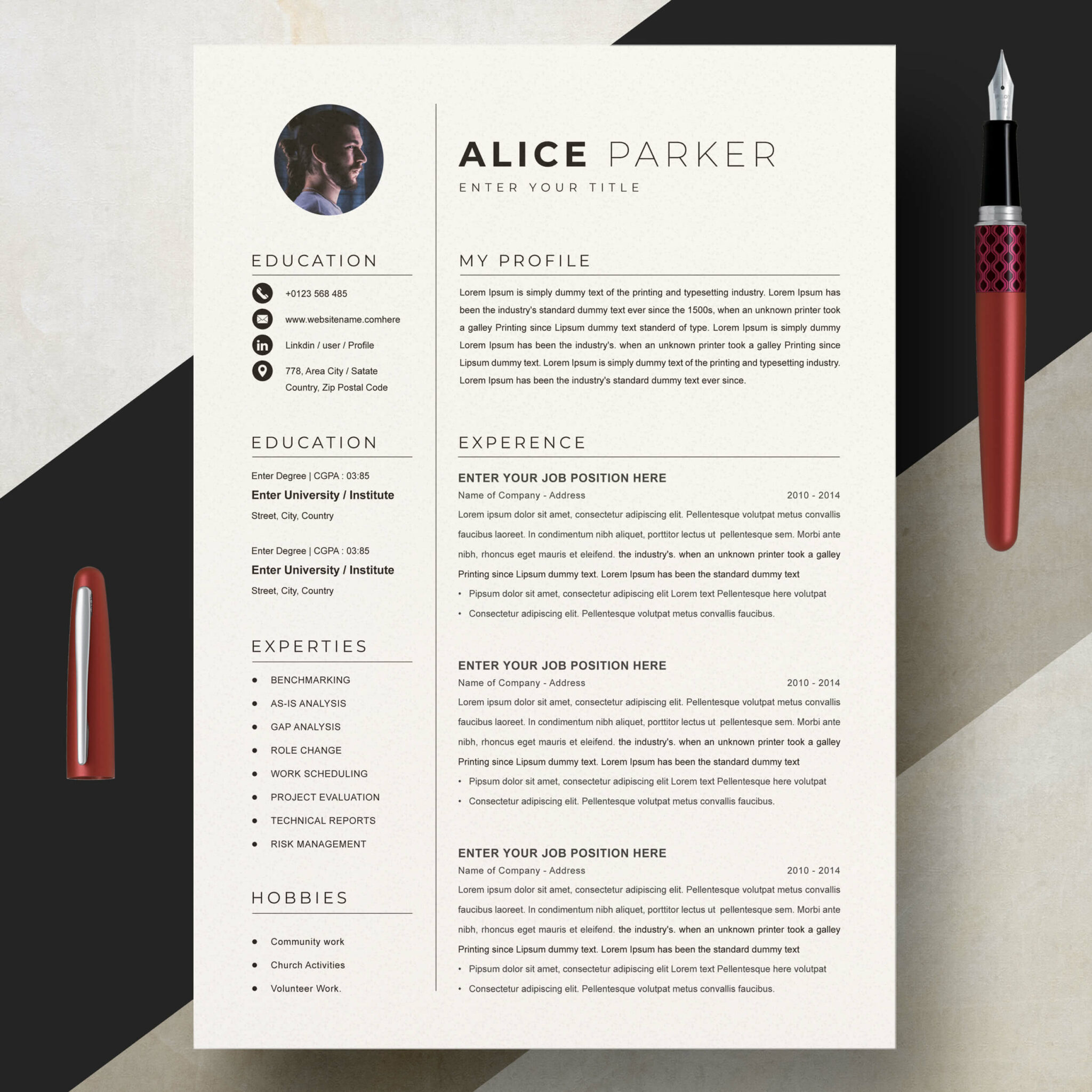 Simple Resume Template Masterbundles 9670