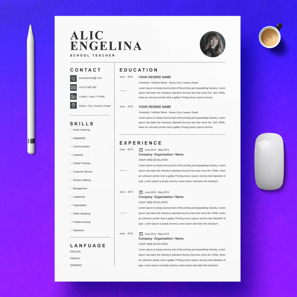 Creative Designer Resume Template Masterbundles 2350