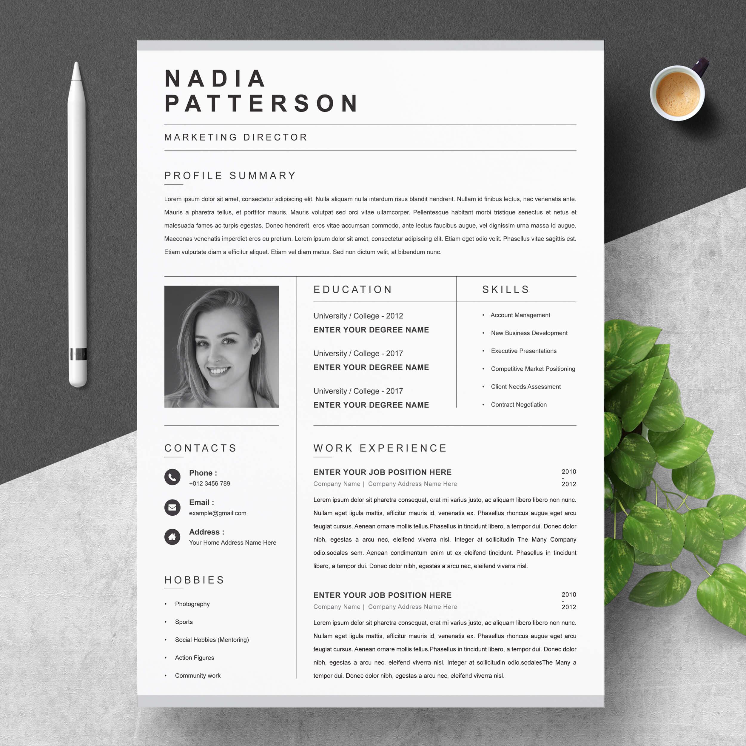 Marketing Director CV Template | Professional Resume | CV Template cover image.
