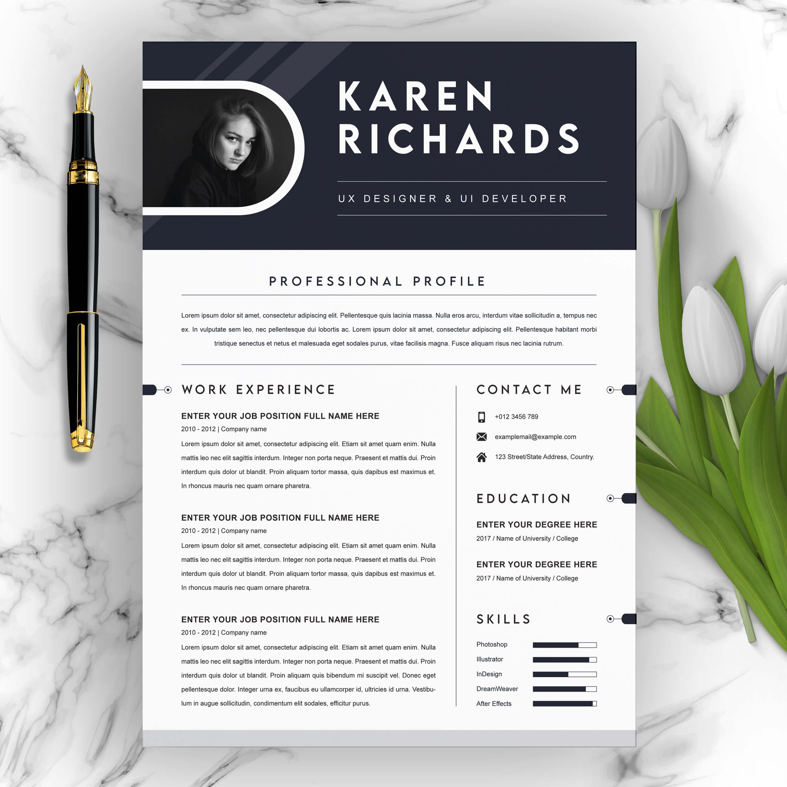 Professional and Clean Resume Template | Resume Word Template cover image.