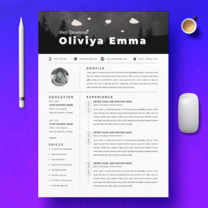 Modern Resume Template | CV Template | Web Developer Resume Template ...