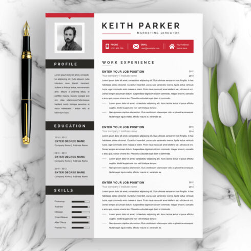 Marketing Director Resume Template | Professional Resume Template cover image.