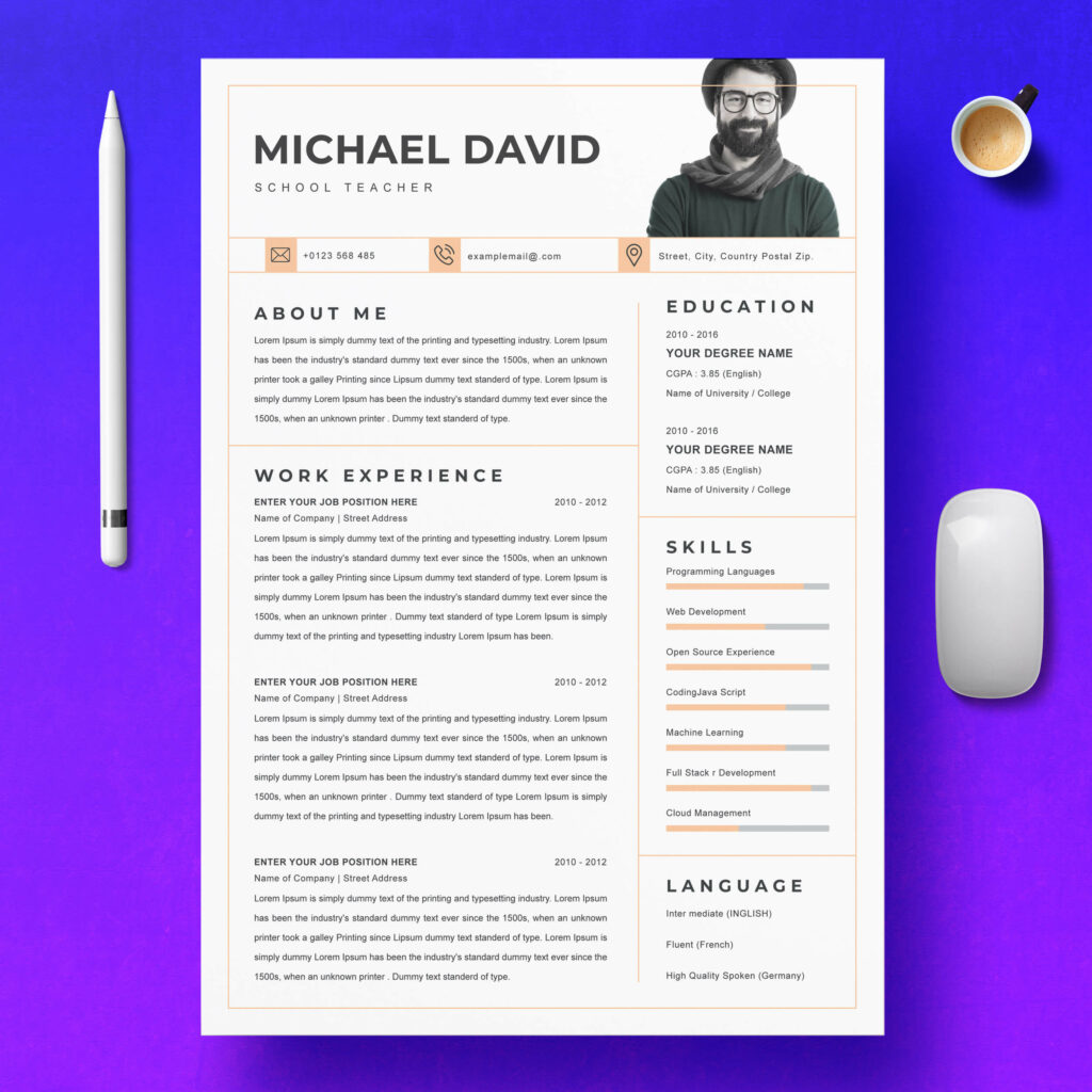 Professional CV Template - MasterBundles