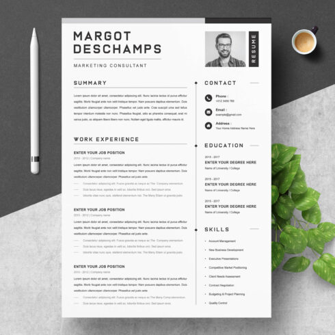 Marketing Consultant Resume Template | CV Template cover image.
