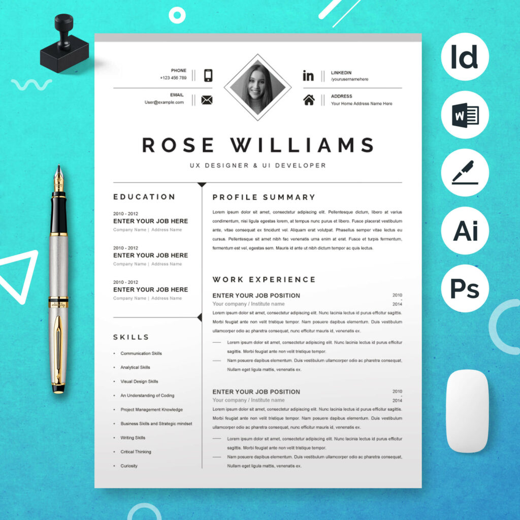 UX Designer UI Developer Resume Template | Word Resume Template ...