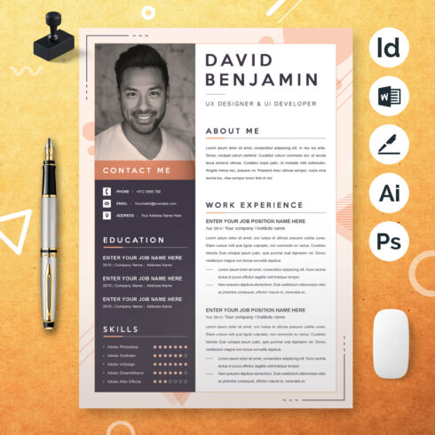 UX Designer & UI Developer Resume Template | Colorful Resume & Cover Letter Template cover image.