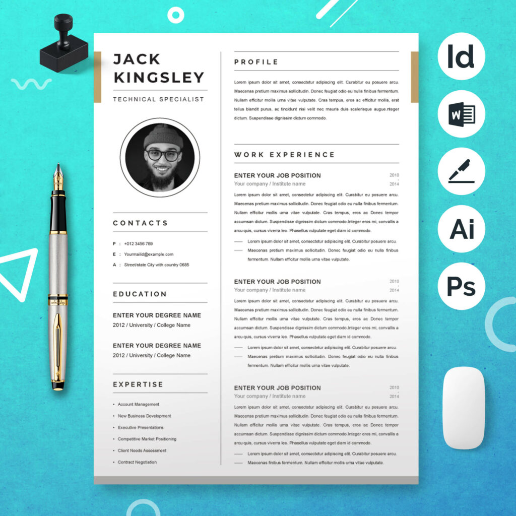 Creative Professional Resume Template | Minimal Resume Template ...
