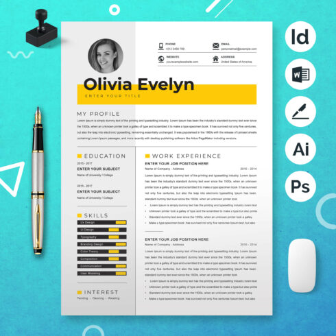 Professional Resume Template for Web designers | CV Template cover image.
