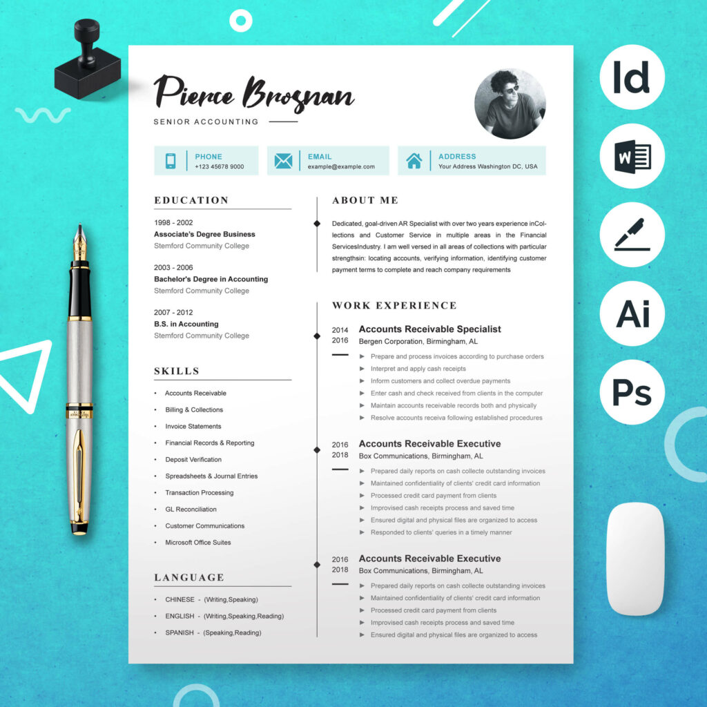 Senior Accounting Reaume Template Minimal Resume Template MasterBundles