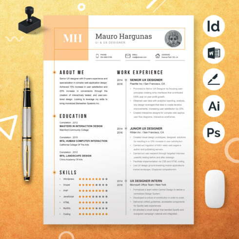 UI & UX Designer Minimal Resume Template | CV Template cover image.