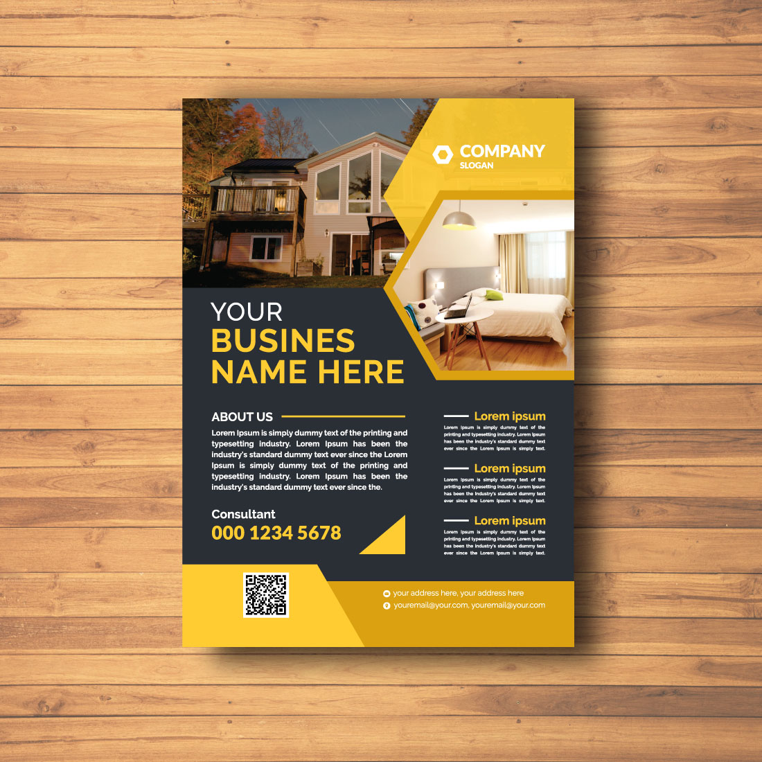 Real Estate Flyer Template Design preview image.