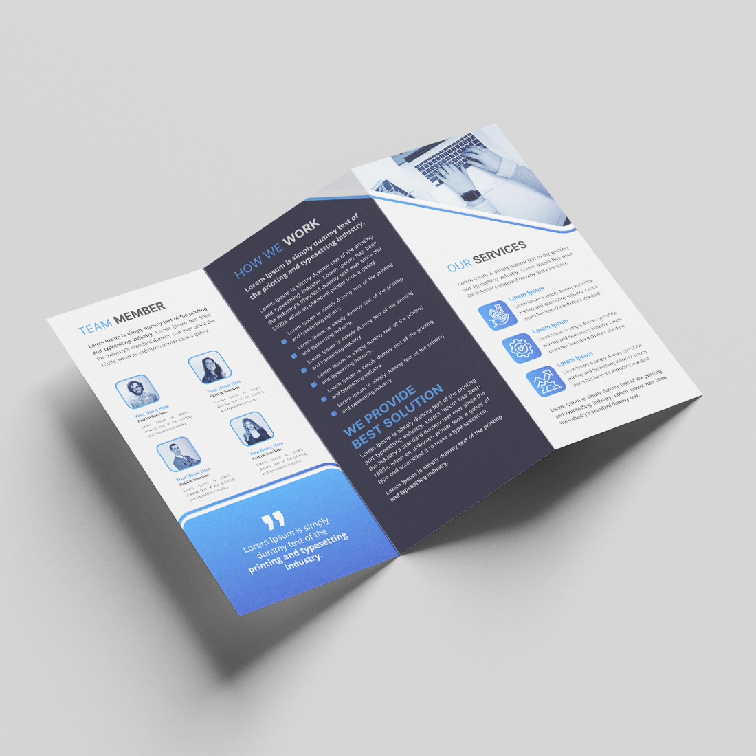 Corporate Trifold Brochure Template Design preview image.