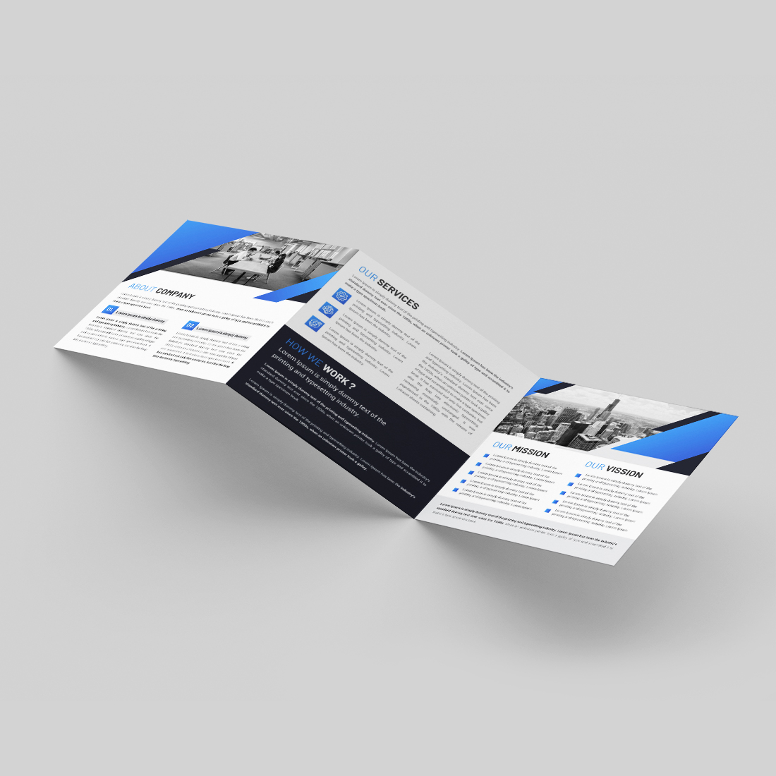 Square Trifold Brochure Template Design preview image.