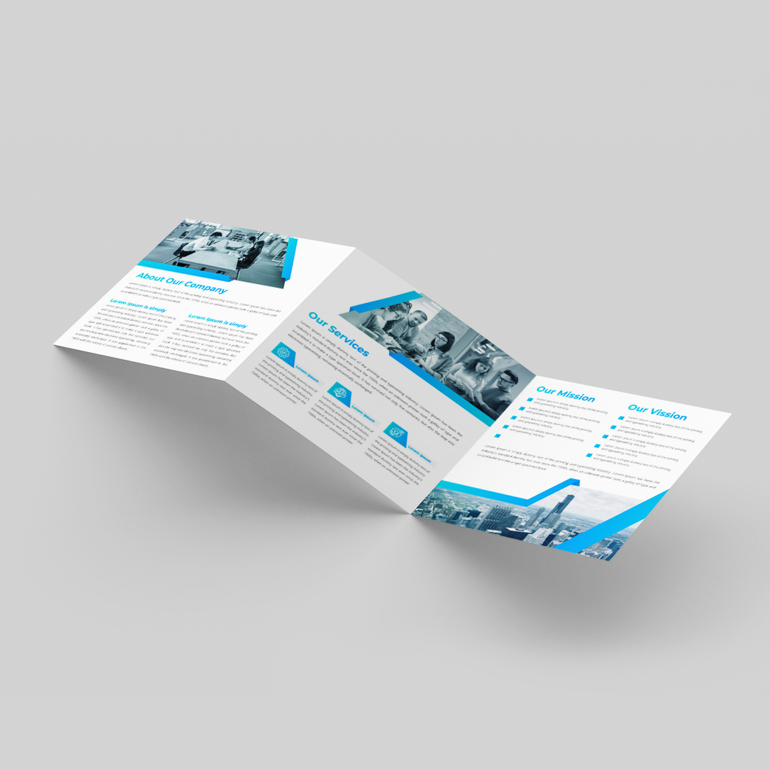 Square Trifold Brochure Template Design preview image.