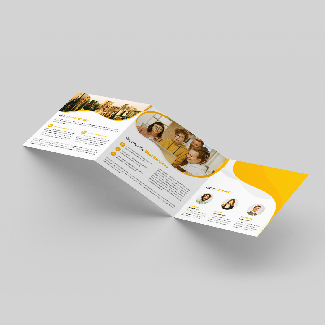Minimal Square Trifold Brochure preview image.