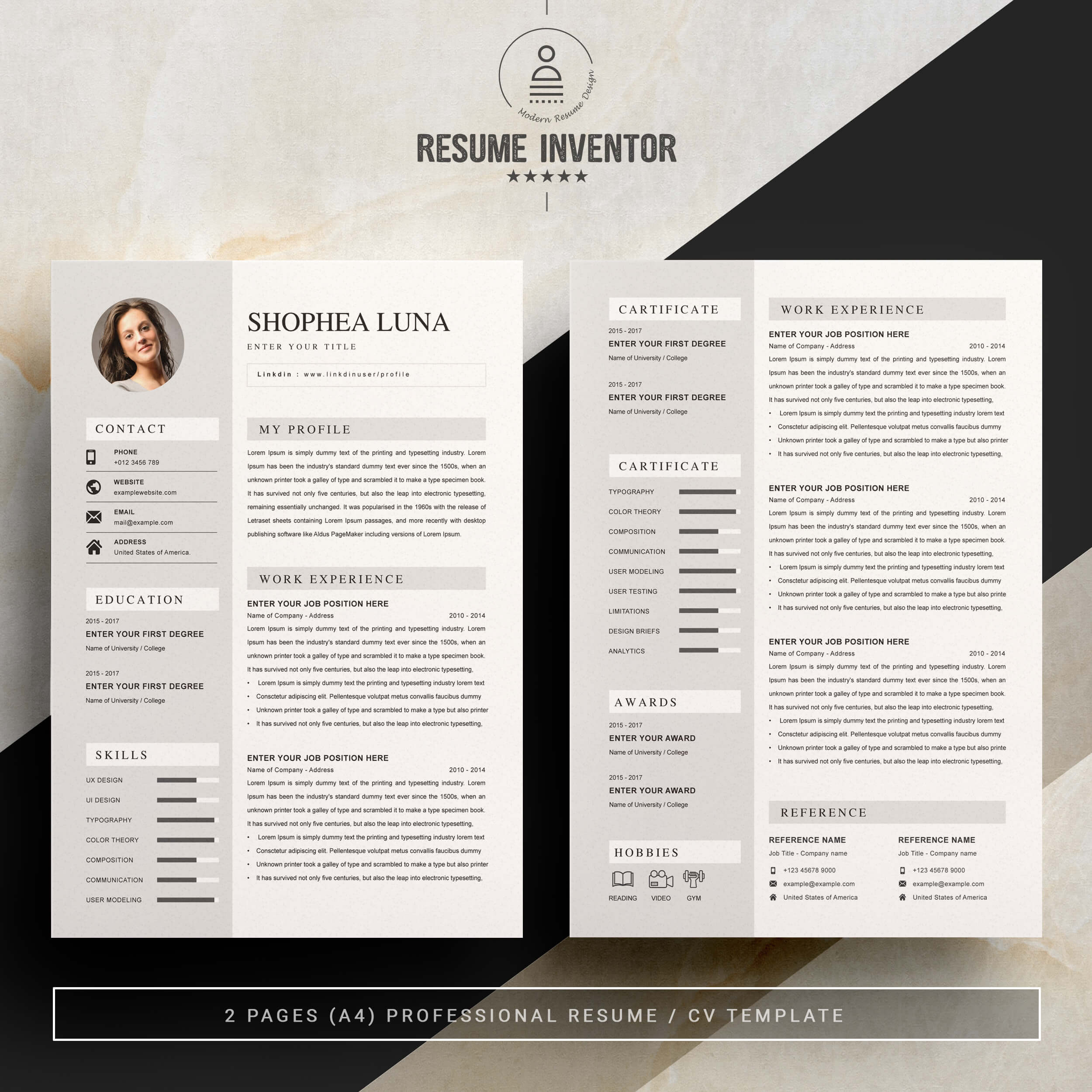 Creative Personal Resume Template | Resume Template With Cover Letter preview image.