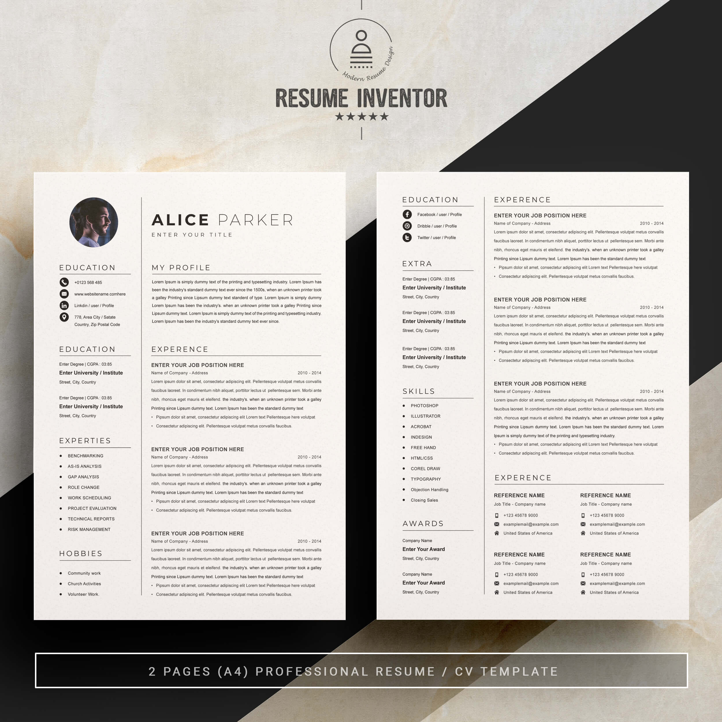 Clean and Elegant Resume Template for Creative Professionals in Design, Advertising, and Media Industries preview image.