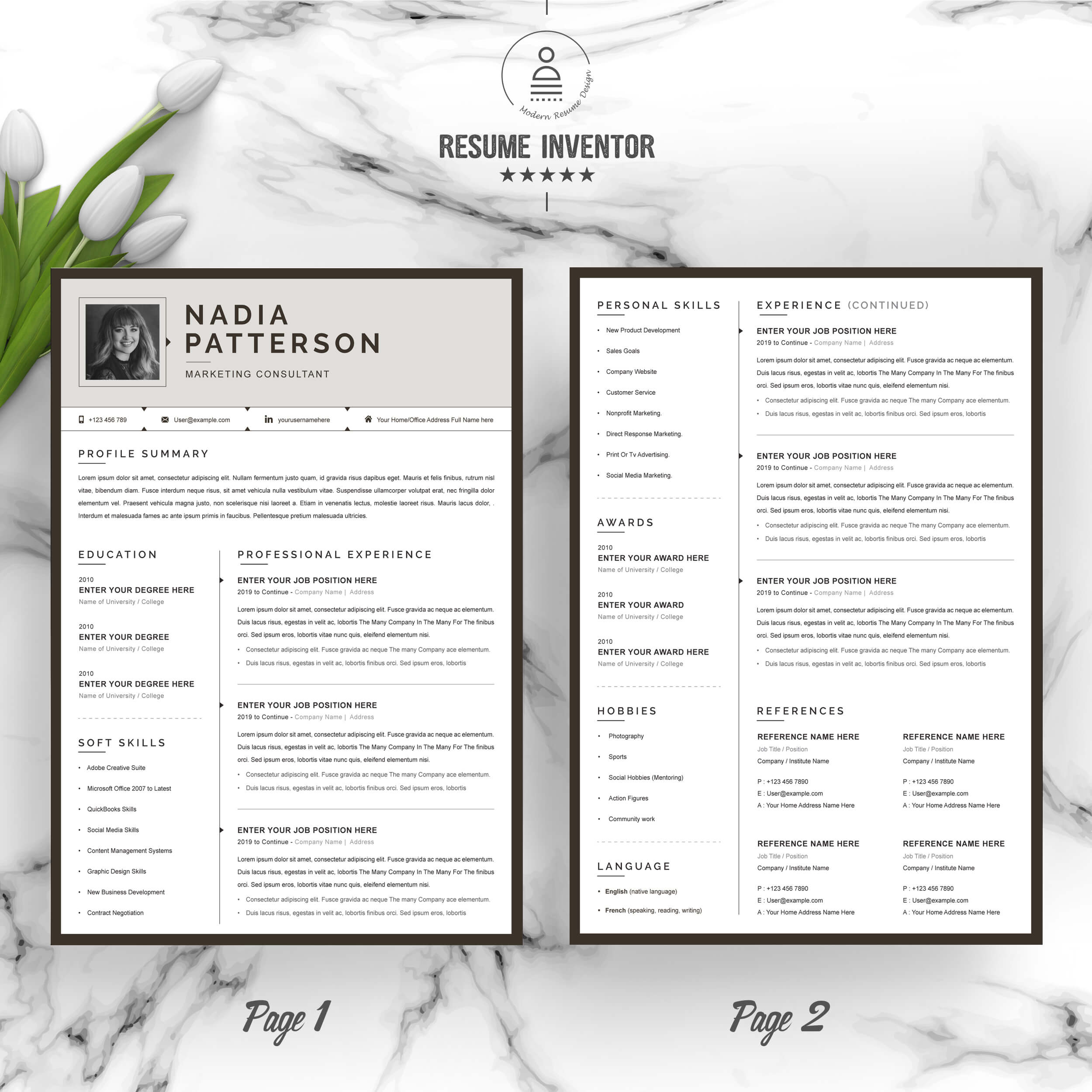 Marketing Consultant Resume Template | Best Professional Resume Template preview image.