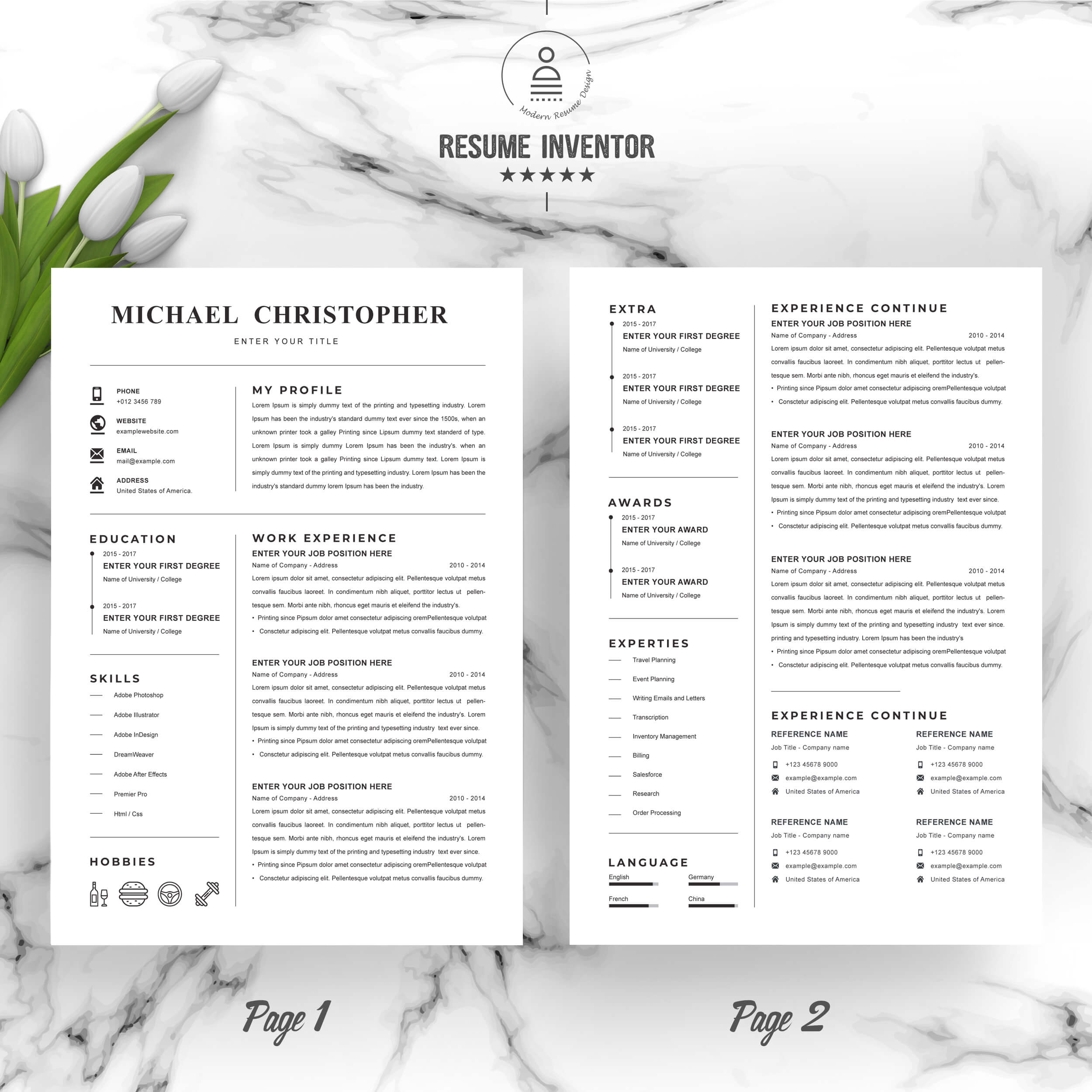 Clean Resume Template | Simple Resume Template Download in Word PSD AI Formats preview image.