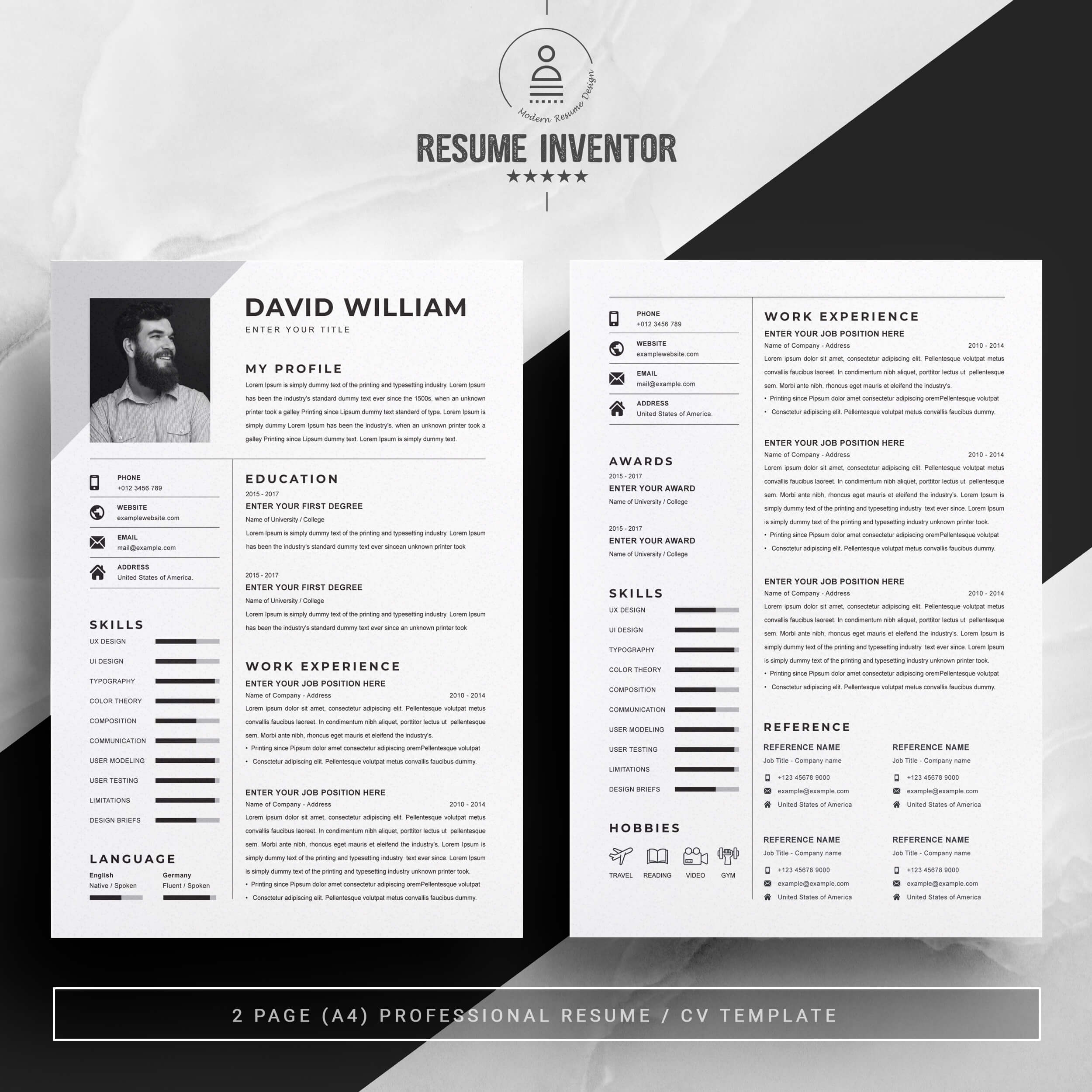 Professional Resume Template for Web designers | CV Template Design preview image.