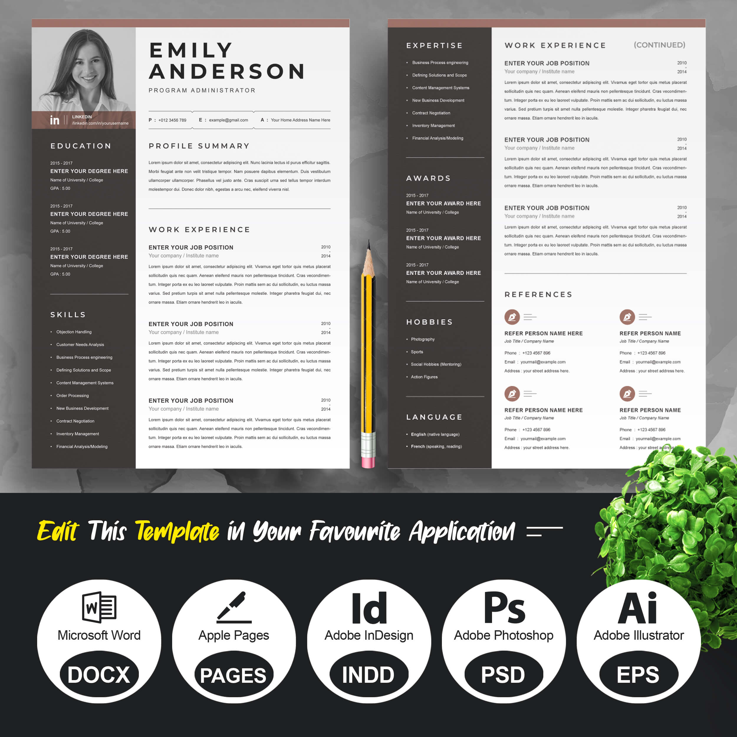 Simple Resume Template | Modern Resume Free Template preview image.