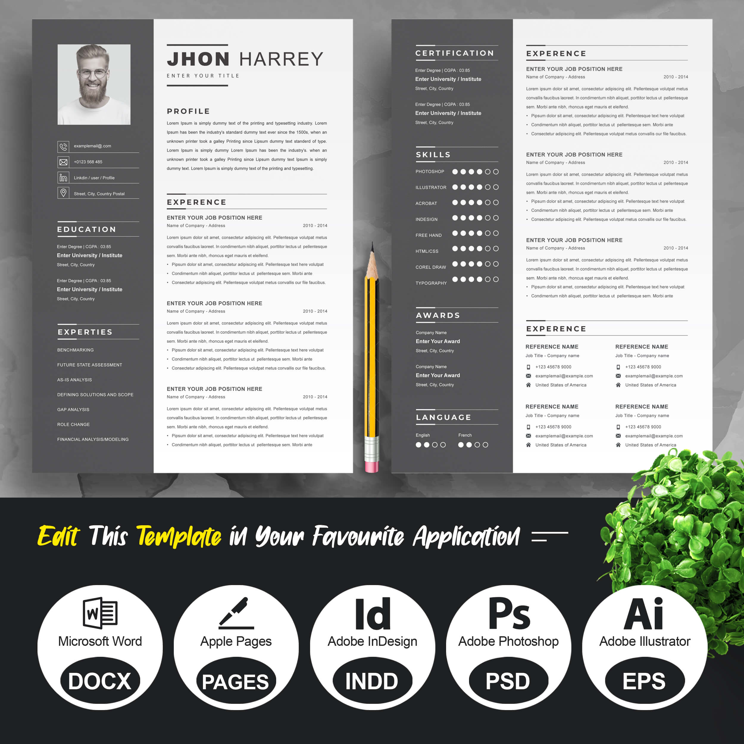 Minimalistic Timeline Resume Template | Professional CV Template preview image.