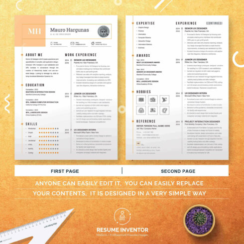 UI & UX Designer Minimal Resume Template | CV Template - MasterBundles