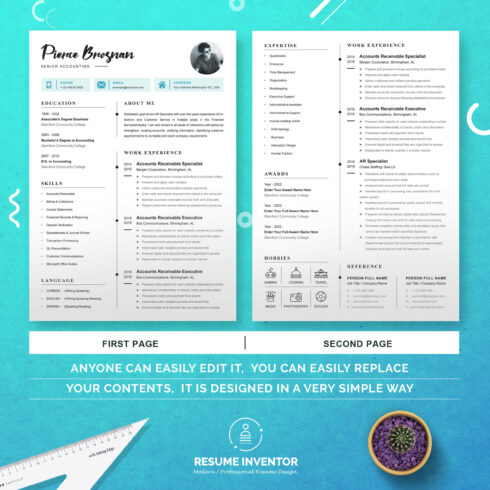 Senior Accounting Reaume Template Minimal Resume Template MasterBundles