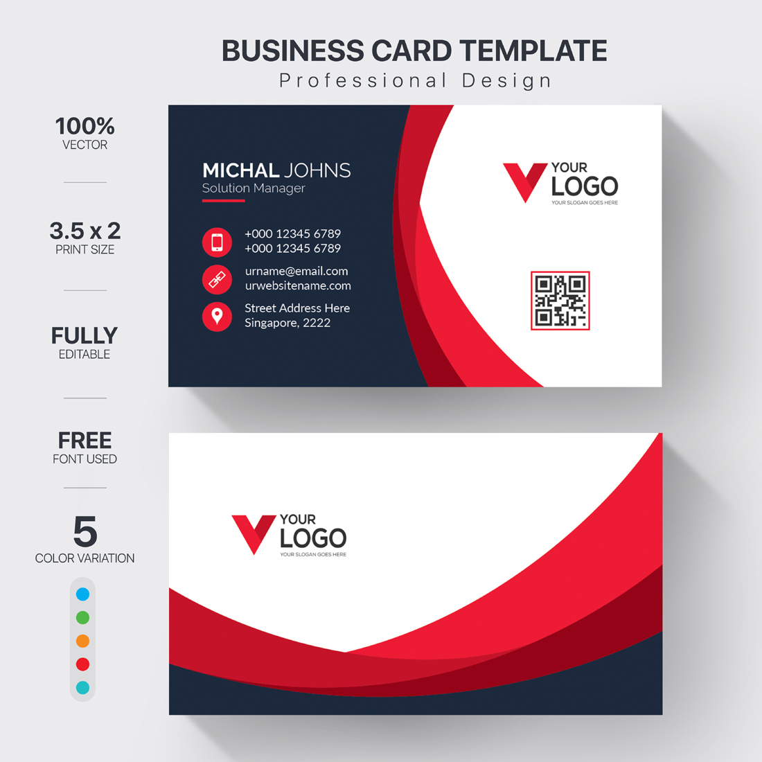 Business card 5 bundles preview image.