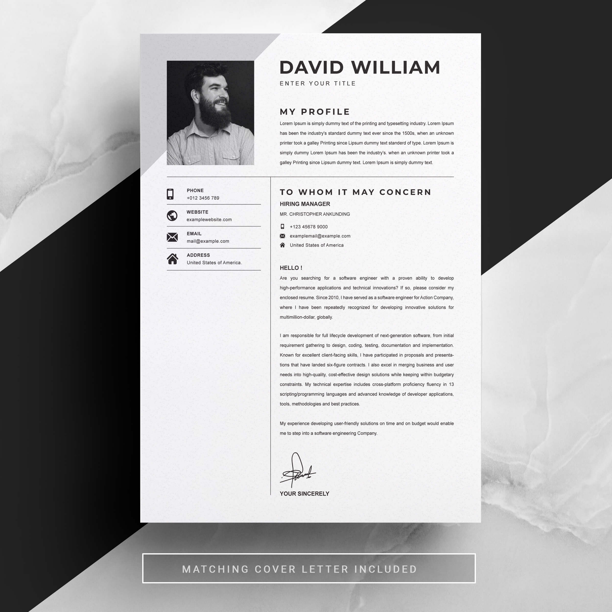 03 resume cover letter page free resume design template 616