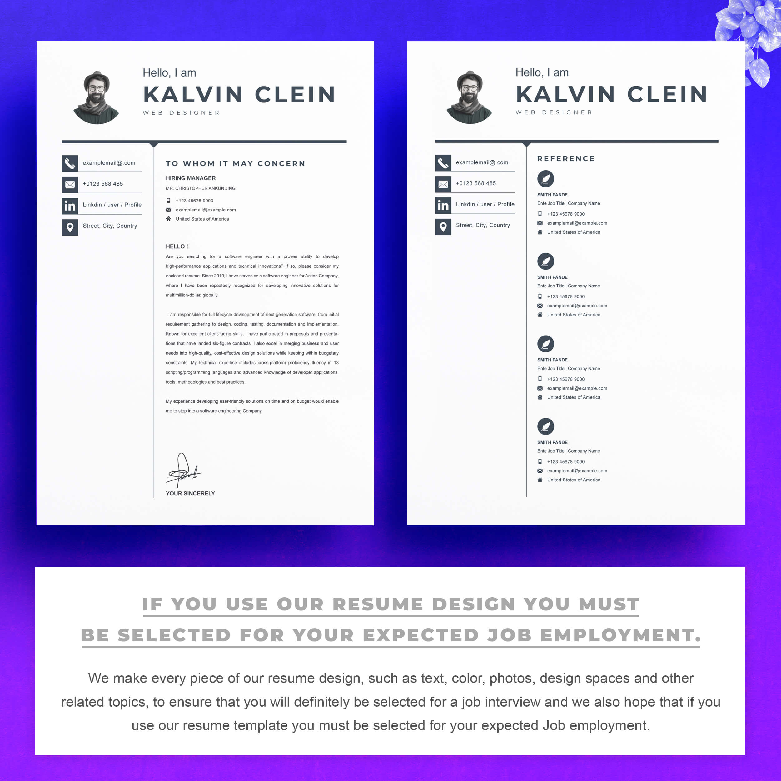 03 2 pages free resume design template 1 302