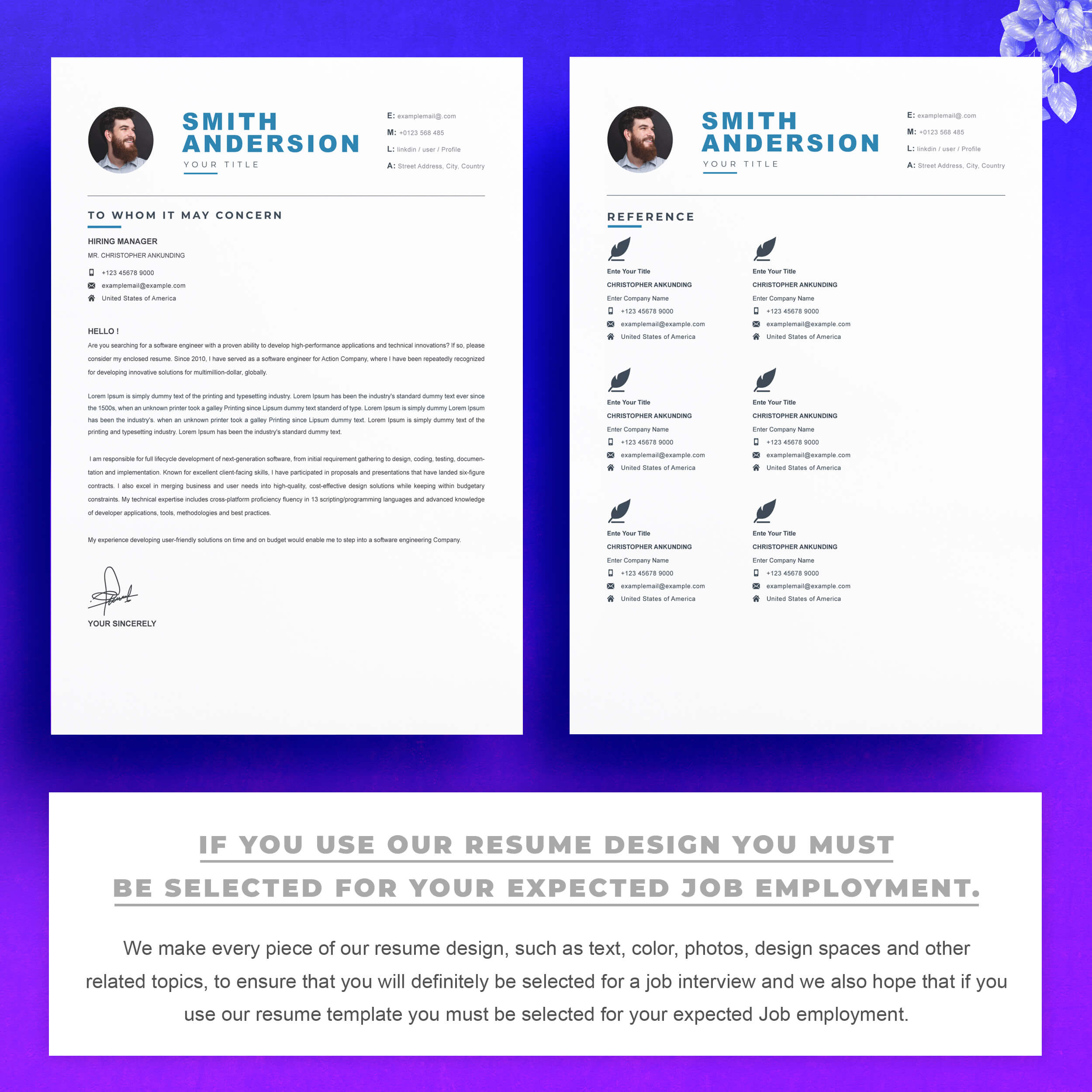 03 2 pages free resume design template 2 927