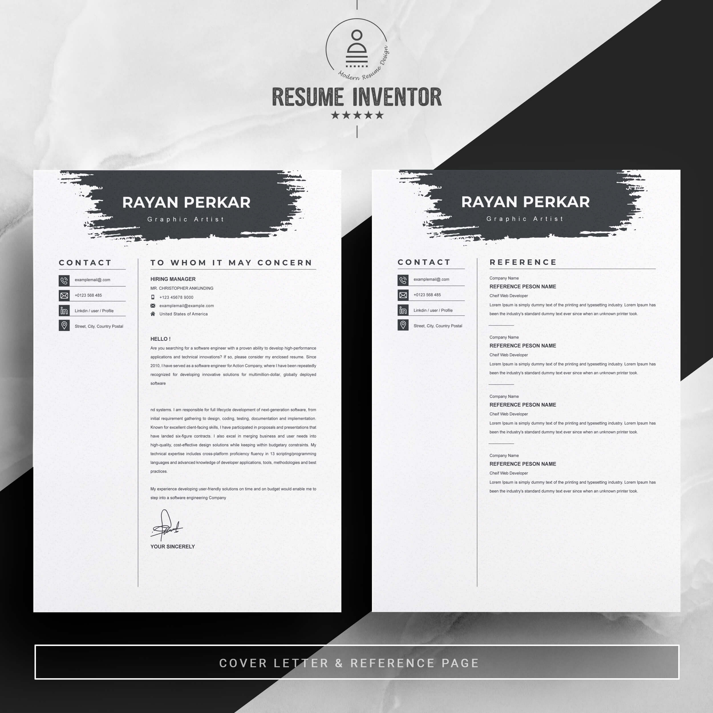 03 2 pages free resume design template 3 202