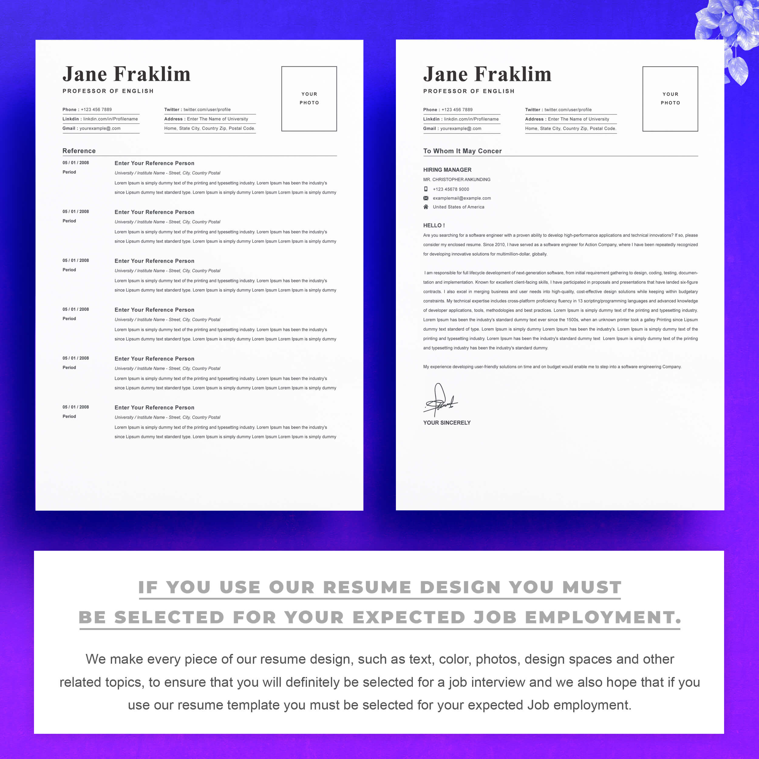 03 2 pages free resume design template 6 322
