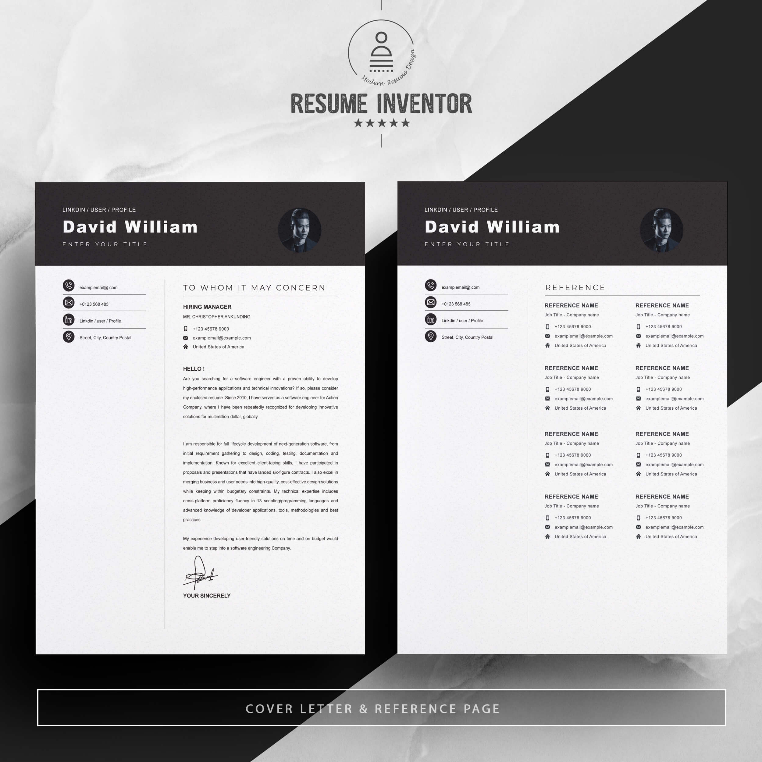 03 2 pages free resume design template 829